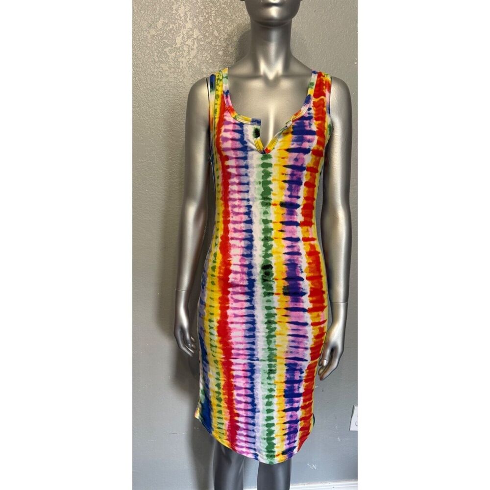 Absolutely Love It Tie-Dye Sleeveless Bodycon‎ Dress Large